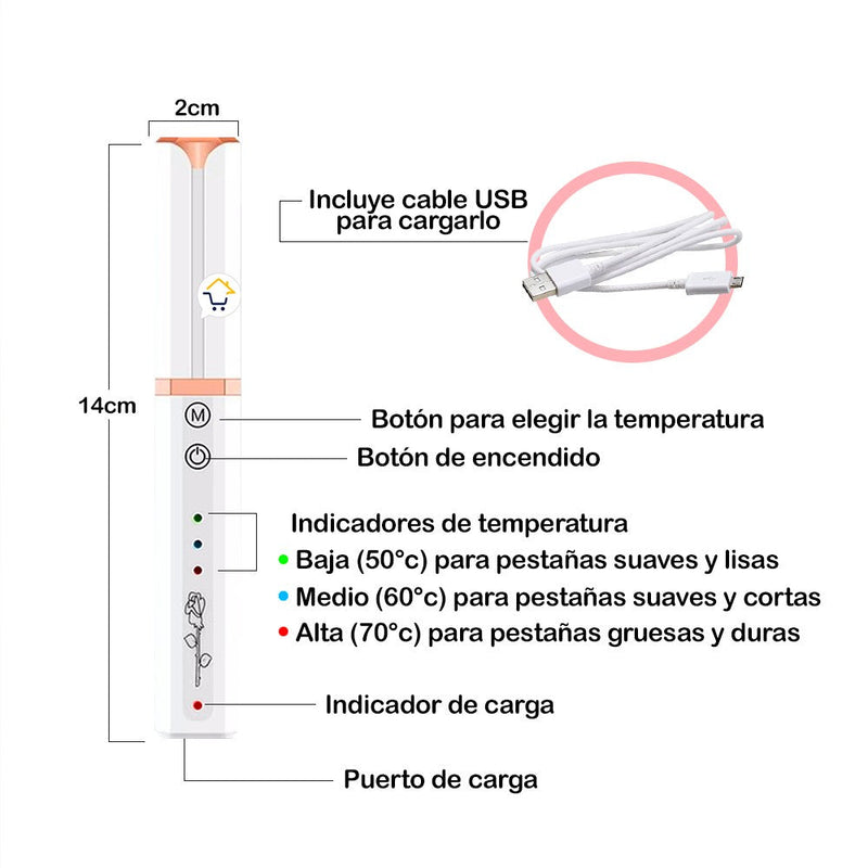 Encrespador Rizador Eléctrico de Pestañas