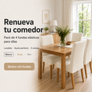 Pack 4 Fundas Elásticas para Sillas - Renueva Tus Sillas en Segundos.
